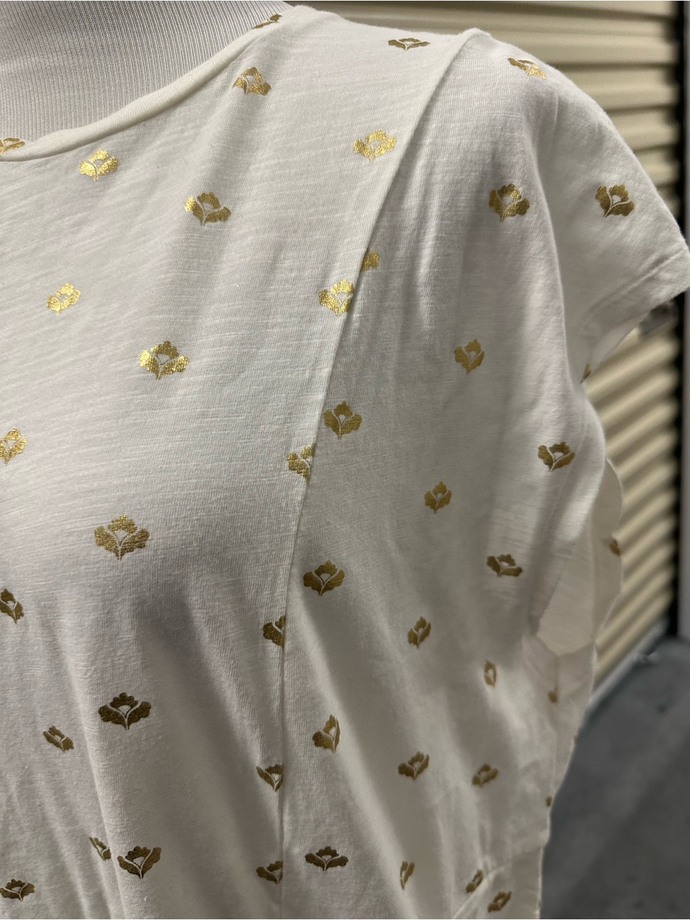 Boden Cream Midi Dress with Gold Foil Accents - Picture 3 of 6